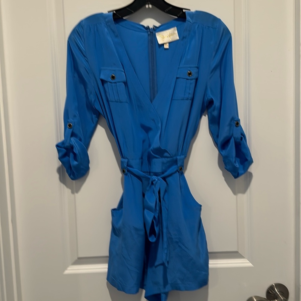 Blue 100% Silk Yumi Kim Romper, XS